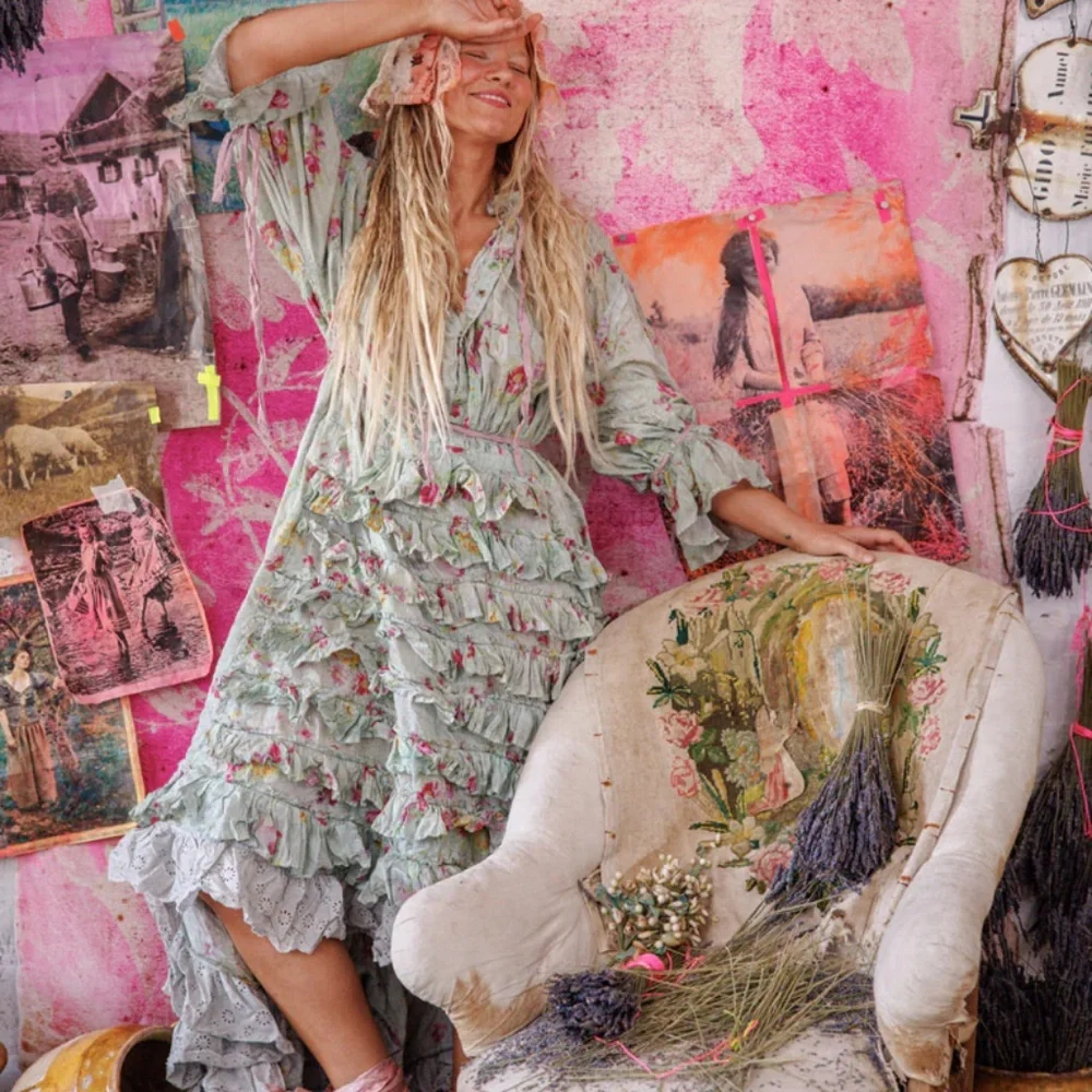 🪻NWT MAGNOLIA PEARL AMADEUS RUFFLE GOWN🪻 - Picture 10 of 10